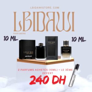 2 parfums achetés(10ml) le 3ème gratuit
